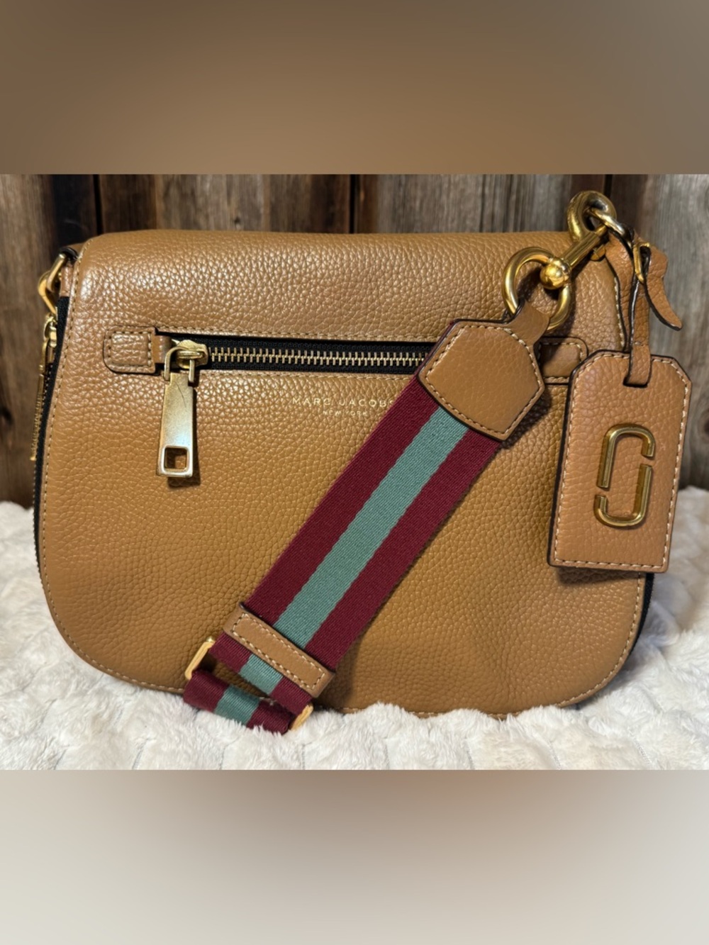 Marc Jacobs Gotham City Saddle Bag Tan Crossbody Bag